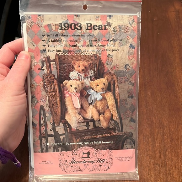 New, Never Been Open, 1903 Bear, Teddy Bear, Sewing Pattern, Original Design - Picture 1 of 4